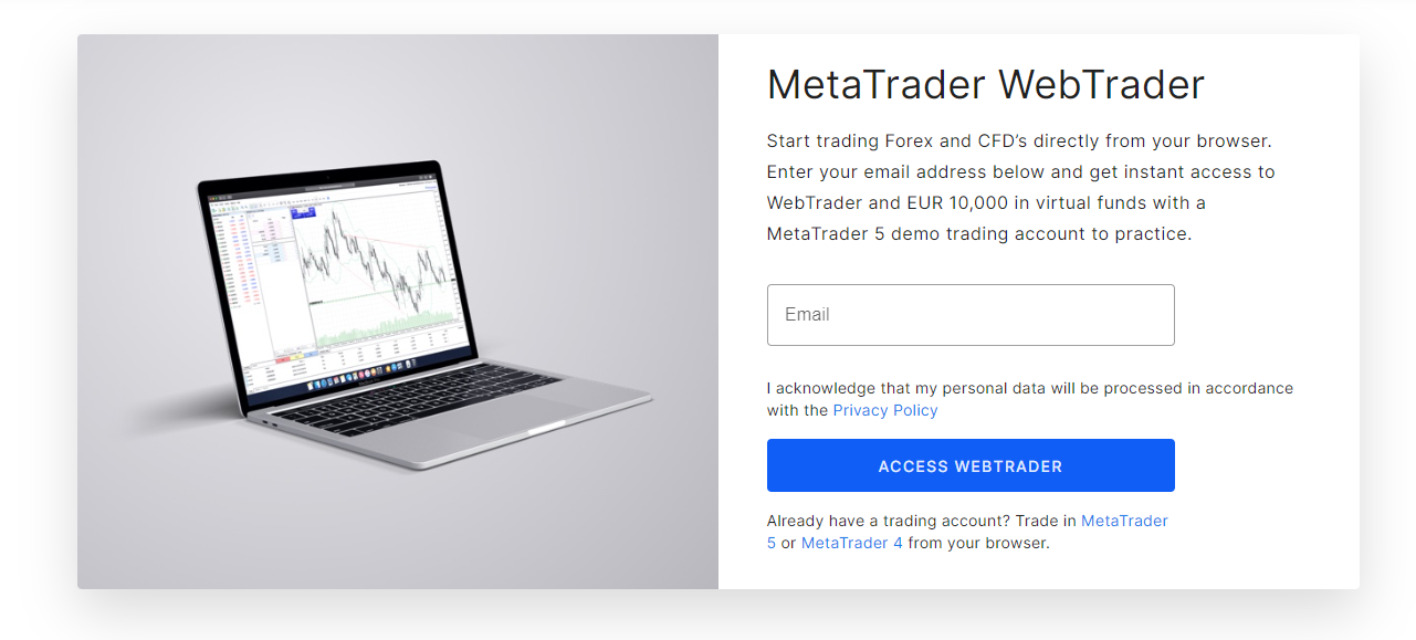 Admirals WebTrader platform
